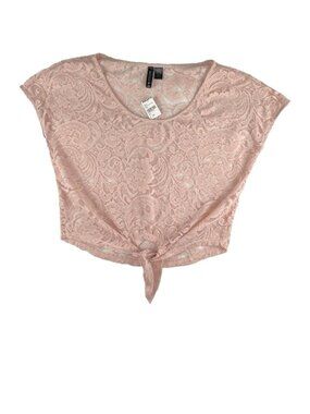 NWT Full Tilt Women Rose Sheer Top
